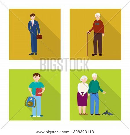 Isolated Object Of Generation And Happy Logo. Collection Of Generation And Avatar Stock Vector Illus