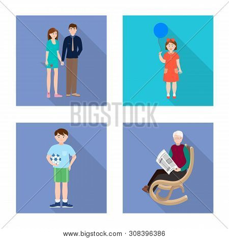 Isolated Object Of Generation And Happy Icon. Set Of Generation And Avatar Stock Vector Illustration