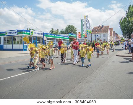 Kirchheimbolanden, Rheinland-pfalz, Germany-06 23 2019: Holiday Parade On Streets Of German Town Dur