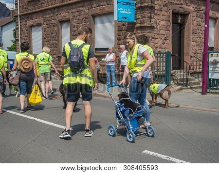 Kirchheimbolanden, Rheinland-pfalz, Germany-06 23 2019: Holiday Parade On Streets Of German Town Dur