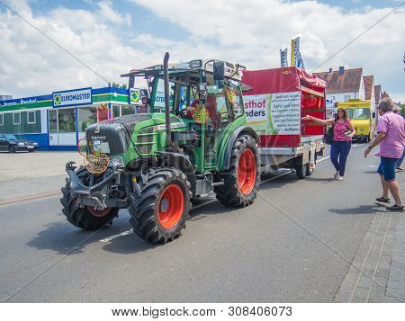 Kirchheimbolanden, Rheinland-pfalz, Germany-06 23 2019: Holiday Parade On Streets Of German Town Dur