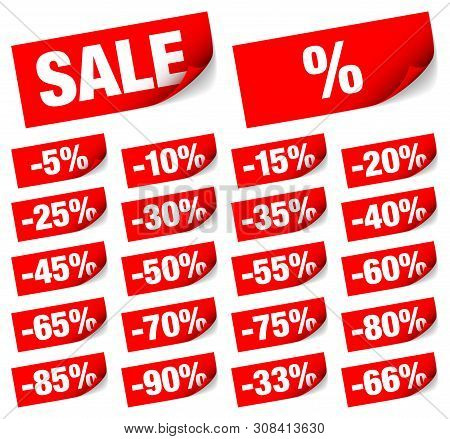 Set Of Twenty-two Red Sticky Notes Sale Minus