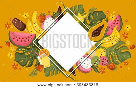 Summer Horizontal Banner. Place Your Text Here. Modern Graphic Design. Vector Eps10