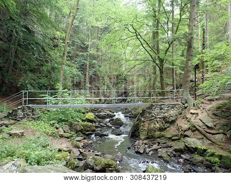 Beautiful Valley Of Wild Doubrava River In Bohemian Highlands In Checz Republic