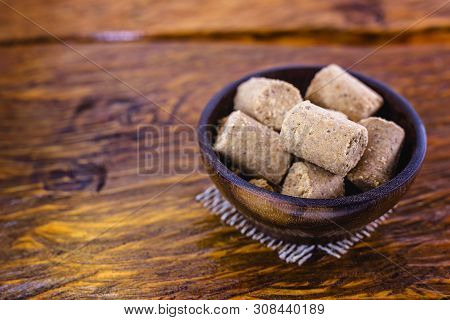 Paçoquinha, Typical Brazilian Peanut Candy. Food From Brazil Made In The Northeast And In The State