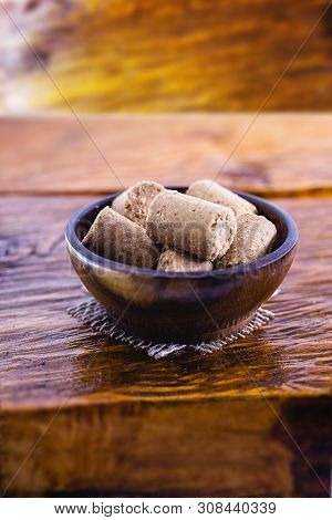Paçoca, Ground Peanut Jam Typical Of Brazil. Brazilian Food Made In The Noderste Of The Country And