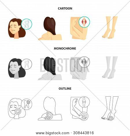 Vector Design Of Hospital And Rendering Sign. Collection Of Hospital And Help Stock Symbol For Web.
