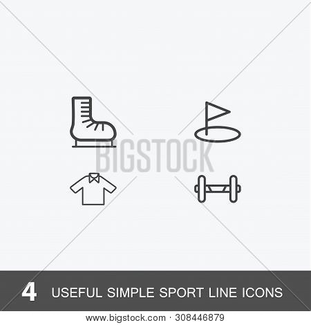 Set Of 4 Icons For Sport, Health And Medicine. Vector Illustration On White Background.