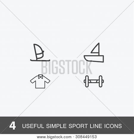 Set Of 4 Icons For Sport, Health And Medicine. Vector Illustration On White Background.