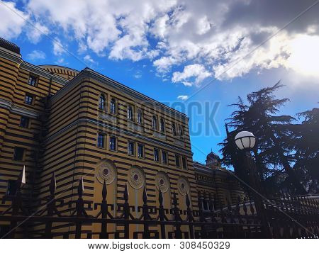 Tbilisi, Georgia - Murch 03, 2019: Georgian National Opera And Ballet Theater. Beautiful Building To
