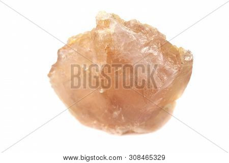 Rose Quartz Mineral For Accessories Industrial Isolate On White Background