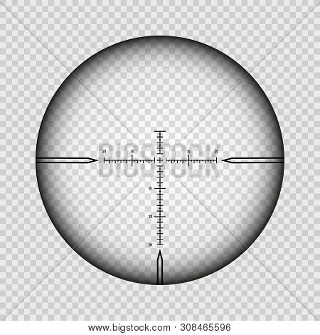Sniper Scope Cross. Rifle Optical Sight Isolated On Transparent Background, Vector Aim Search Scopin