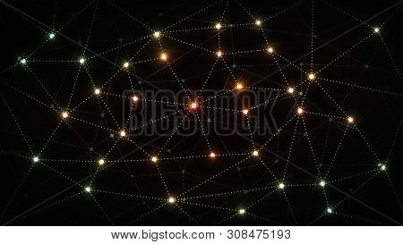 Doted And Light Wireframe Network Connection Abstract Background