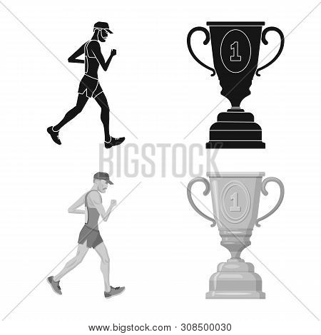 Vector Design Of Sport And Winner Symbol. Set Of Sport And Fitness Stock Vector Illustration.