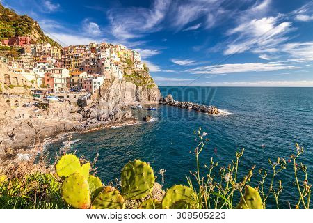 View Of Manarola (manaea In The Local Dialect), The Second-smallest Of The Famous Cinque Terre Towns