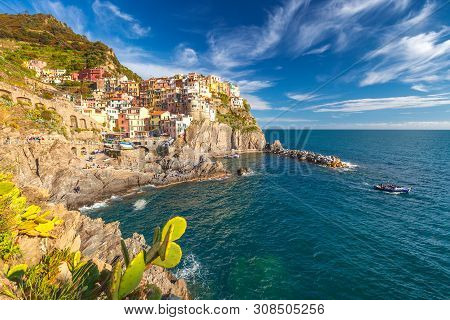 View Of Manarola (manaea In The Local Dialect), The Second-smallest Of The Famous Cinque Terre Towns