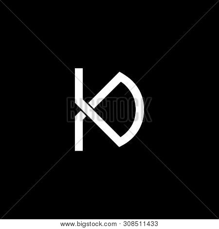 Letter Dk Simple Linked Line Logo Vector