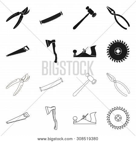 Isolated Object Of Tool And Construction Icon. Collection Of Tool And Carpentry Stock Vector Illustr