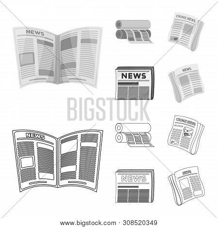 Vector Illustration Of Daily And Folded Symbol. Collection Of Daily And Paper Vector Icon For Stock.