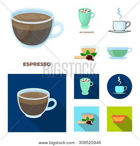 Vector Design Of Cup And Coffe Icon. Set Of Cup And Top Stock Symbol For Web.
