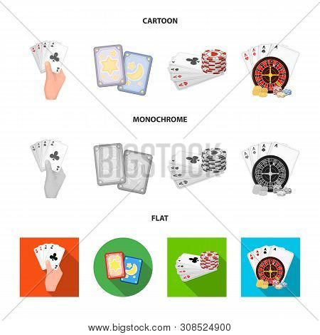 Vector Illustration Of Game And Magic Logo. Set Of Game And Poker Stock Vector Illustration.