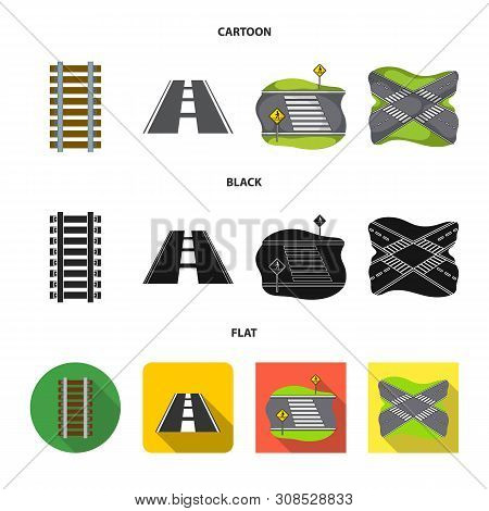 Vector Illustration Of Road And Street Logo. Set Of Road And Highway Vector Icon For Stock.