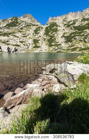 Amazing Summer Landscape Of Samodivski Lakes Near Dzhangal Peak, Pirin Mountain, Bulgaria