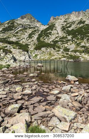Amazing Summer Landscape Of Samodivski Lakes Near Dzhangal Peak, Pirin Mountain, Bulgaria