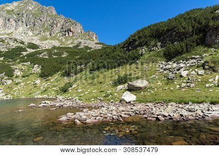 Amazing Summer Landscape Of Samodivski Lakes Near Dzhangal Peak, Pirin Mountain, Bulgaria