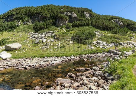 Amazing Summer Landscape Of Samodivski Lakes Near Dzhangal Peak, Pirin Mountain, Bulgaria