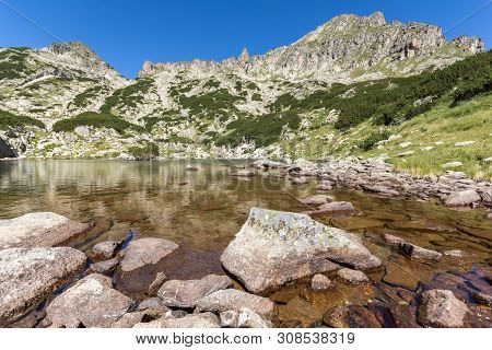 Amazing Summer Landscape Of Samodivski Lakes Near Dzhangal Peak, Pirin Mountain, Bulgaria