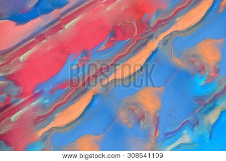 Multicolored Background With Fingerprints Made From Plasticine. Play Clay Texture.