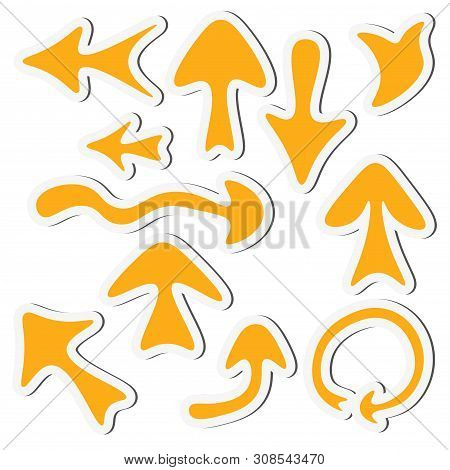Sticker Arrow Set Isolated On A White Background