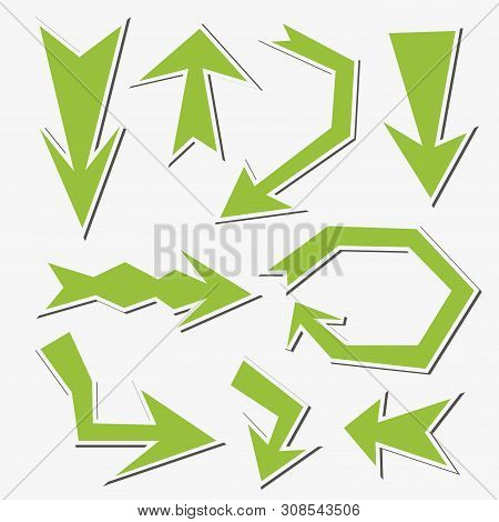 Sticker Arrow Set Isolated On A White Background