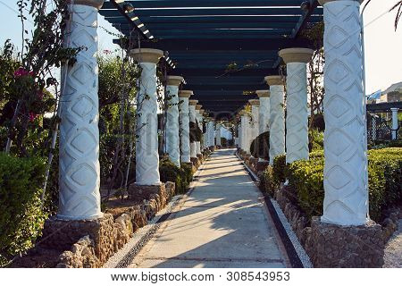 Colonnade In The Kalithea Thermal Baths On The Greek Island Of Rhodes
