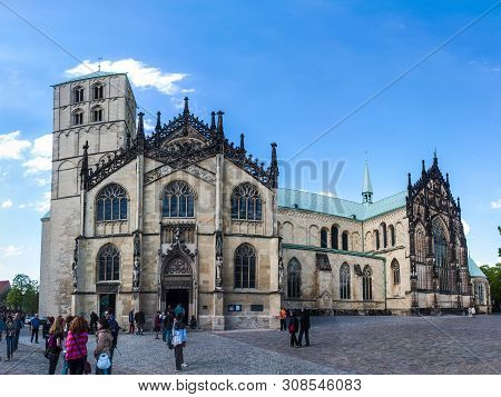 Muenster, Germany - May 9: St. Pauls Cathedral In Munster, Germany On May 9, 2013. It Is The Citys M