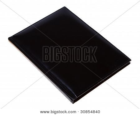 Black Diary (notebook) Isolated On White Background.