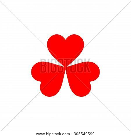Flat Minimal Three Leaf Clover Icon. Simple Vector Three Leaf Clover Icon. Isolated Three Leaf Clove