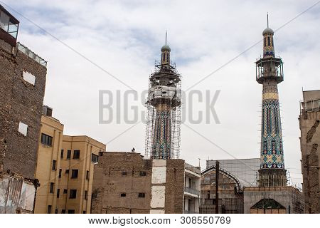 Minarets Of Holy Shrine Of Imam Reza, Mashhad, Iran
