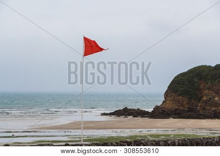 Red Flag To Prohibit Bathing In Ris Beach In Douarnenez