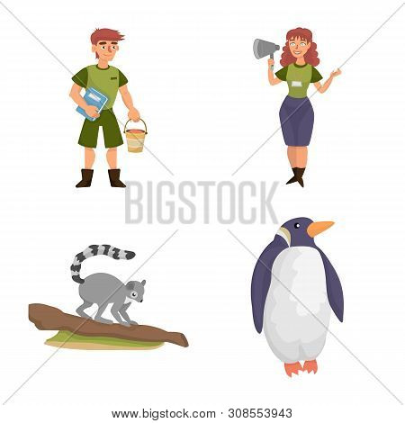 Isolated Object Of Zoo And Park Icon. Set Of Zoo And Animal Vector Icon For Stock.