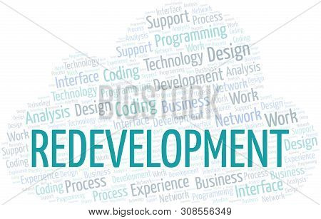 Redevelopment Word Cloud. Wordcloud Made With Text Only.