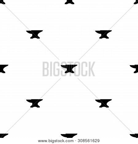 Seamless Pattern With Black Anvil. Blacksmith, Repair. Vector Illustration For Design, Web, Wrapping