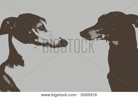 Greyhound Profile Cutouts