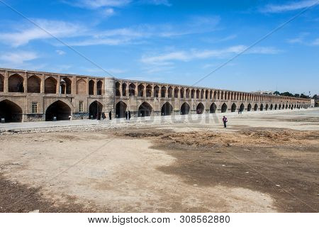 Isfahan, Iran - March 8: View Of Si-o-se Bridge On March 8, 2013 In Isfahan, Iran. Bridge Built In 1
