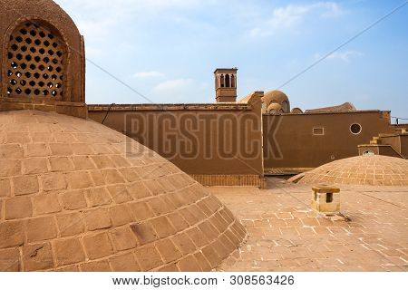 Roof Of Khan-e Ameriha Historic House In Kashan, Iran