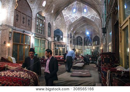 Tabriz, Iran - March 11: People In A Bazaar On March 11, 2013 In Tabriz, Iran. Bazaar Of Tabriz Was 