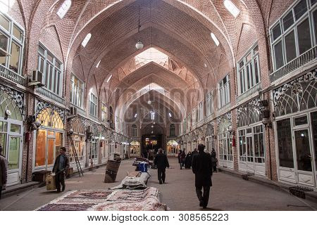 Tabriz, Iran - March 11: People In A Bazaar On March 11, 2013 In Tabriz, Iran. Bazaar Of Tabriz Was 