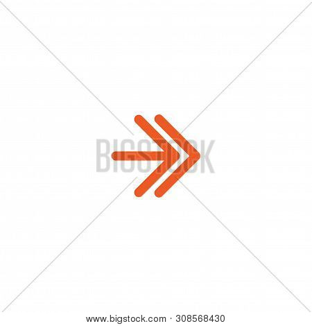 Red Thin Right Dounle Arrow Icon. Isolated On White. Continue Icon. Next, Speed, Fast Sign.