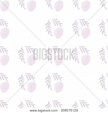 Color Lotus Flower Hand Drawn, Floral Seamless Pattern, Simple Vector Illustration